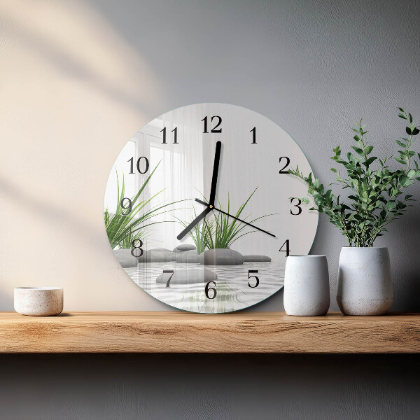 Wanduhr rund Steine