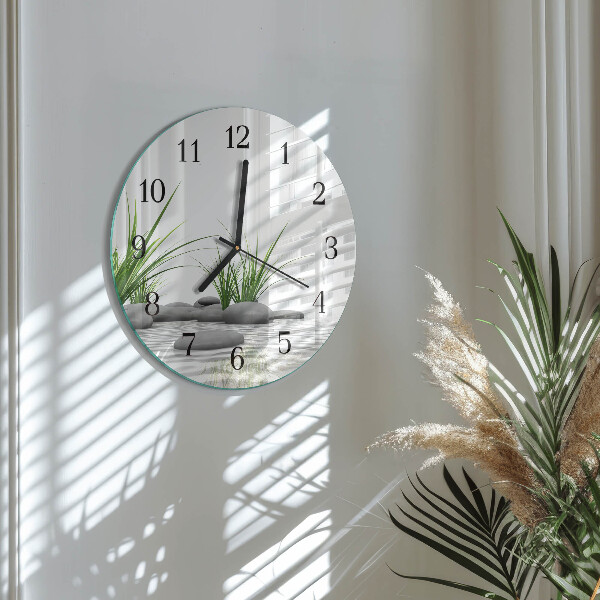 Wanduhr rund Steine