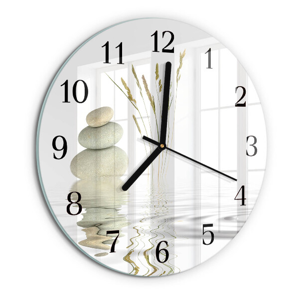 Wanduhr rund Steine