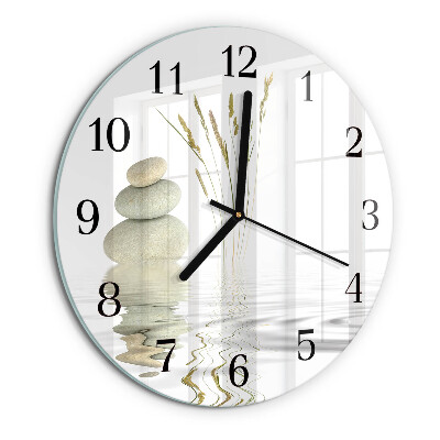 Wanduhr rund Steine