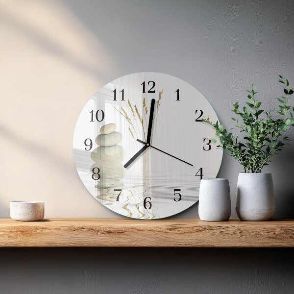 Wanduhr rund Steine