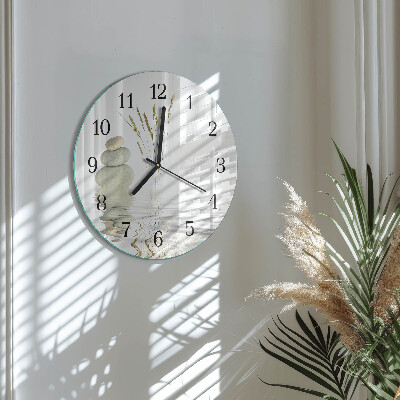 Wanduhr rund Steine