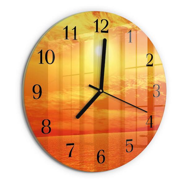 Wanduhr rund Sonnig