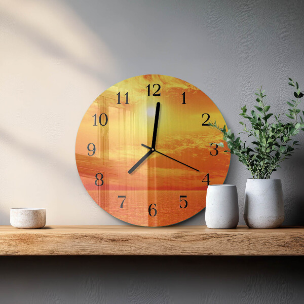 Wanduhr rund Sonnig