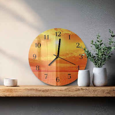 Wanduhr rund Sonnig