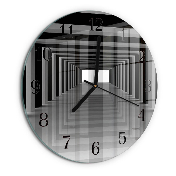 Wanduhr rund 3D-Tunnel