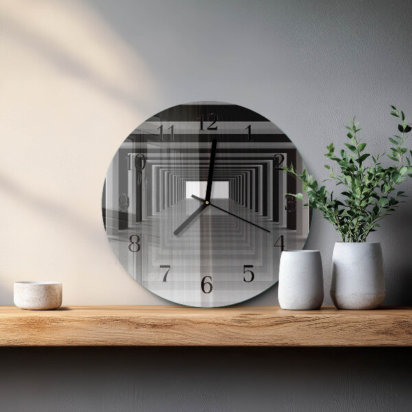 Wanduhr rund 3D-Tunnel