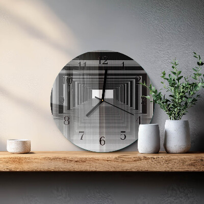 Wanduhr rund 3D-Tunnel