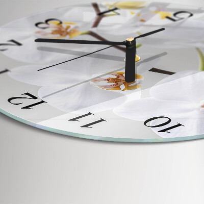 Wanduhr rund Orchidee