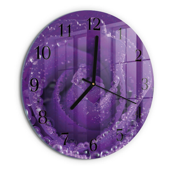 Wanduhr rund Rose