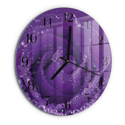 Wanduhr rund Rose