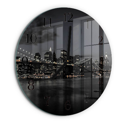 Wanduhr rund Horizontale Brücke