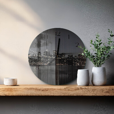 Wanduhr rund Horizontale Brücke