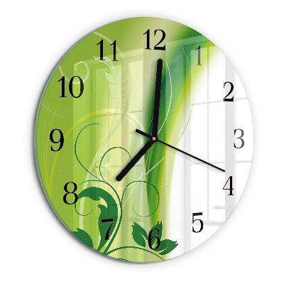 Wanduhr rund Blumenmuster