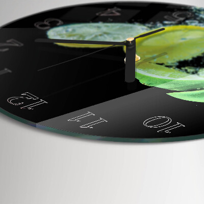 Wanduhr rund Zitrone und Limette