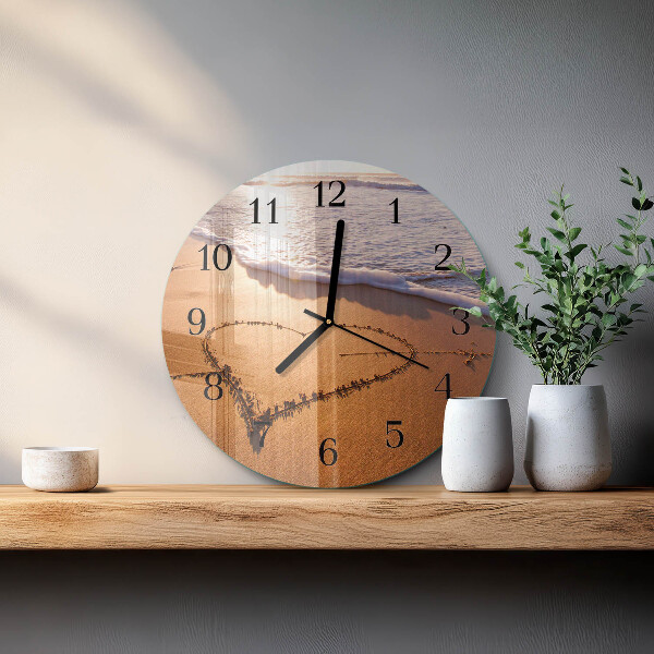Wanduhr rund Herz des Strandes