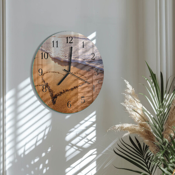 Wanduhr rund Herz des Strandes