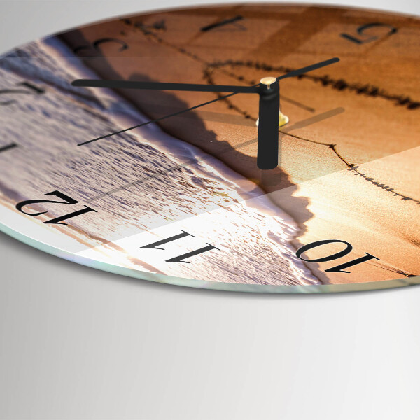 Wanduhr rund Herz des Strandes