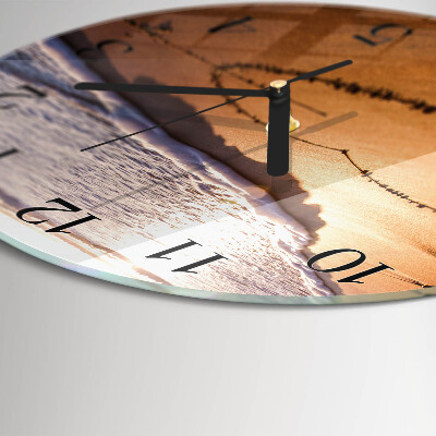 Wanduhr rund Herz des Strandes