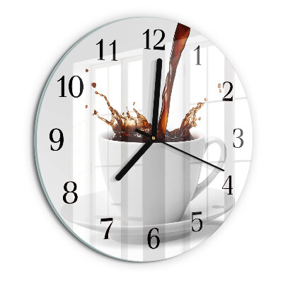 Wanduhr rund Tasse Kaffee