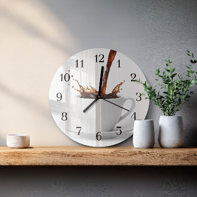 Wanduhr rund Tasse Kaffee