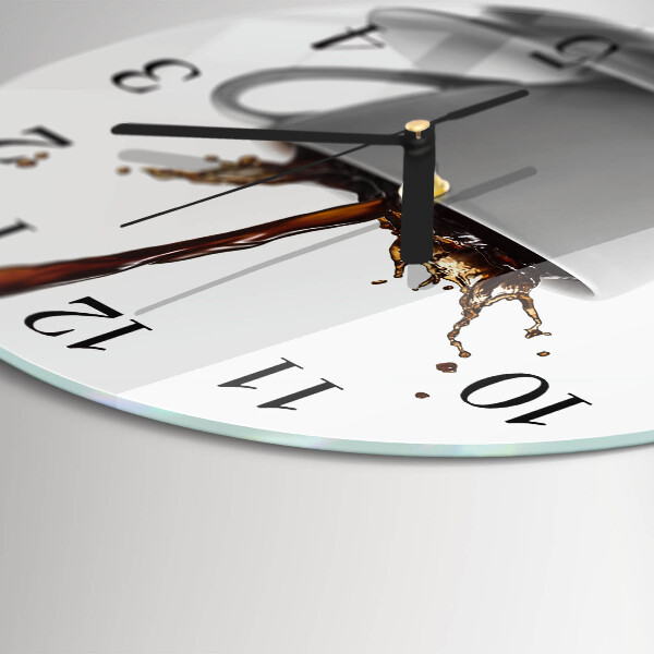Wanduhr rund Tasse Kaffee