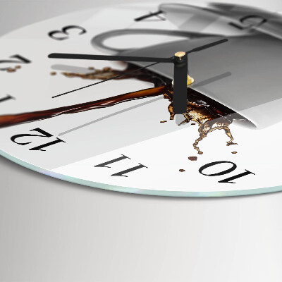 Wanduhr rund Tasse Kaffee