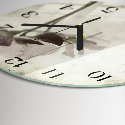 Wanduhr rund Vintage-Blumen