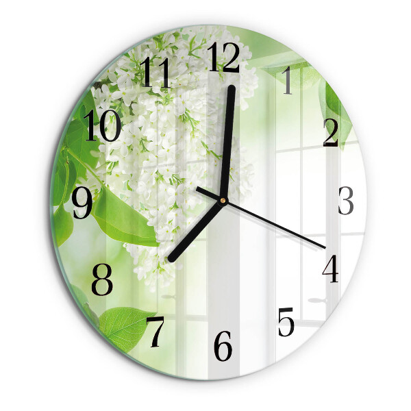 Wanduhr rund Blätter