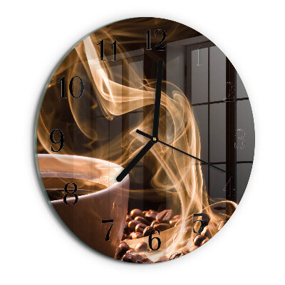 Wanduhr rund Tasse Kaffee