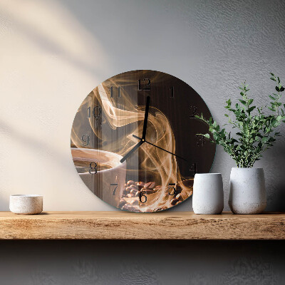 Wanduhr rund Tasse Kaffee