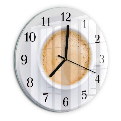 Wanduhr rund Tasse Kaffee