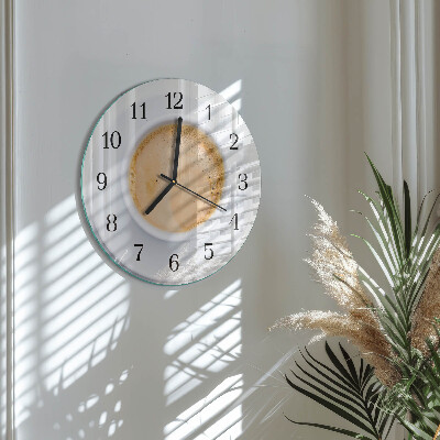 Wanduhr rund Tasse Kaffee