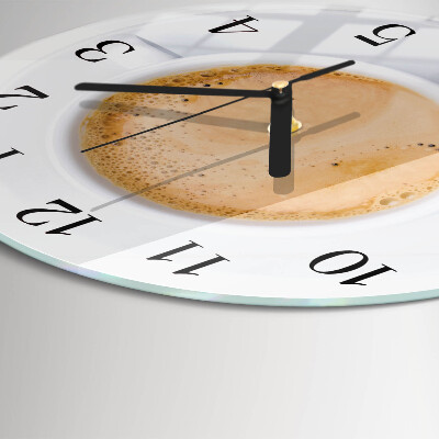 Wanduhr rund Tasse Kaffee