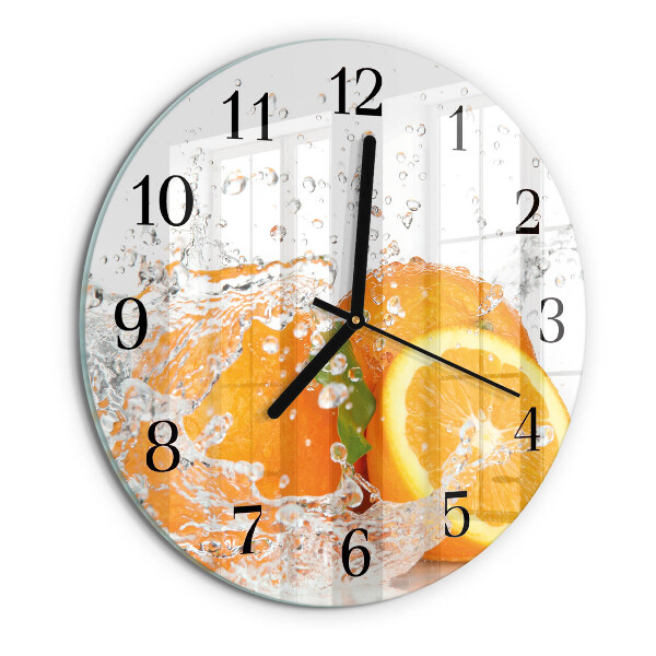 Wanduhr rund Orangen