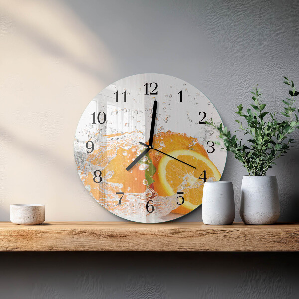 Wanduhr rund Orangen