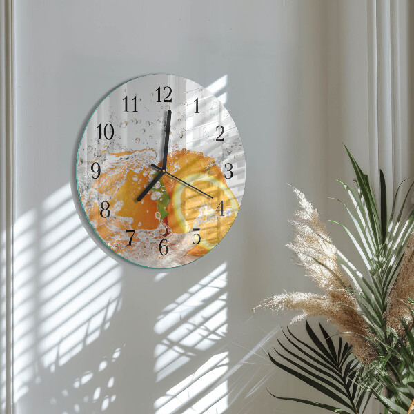 Wanduhr rund Orangen