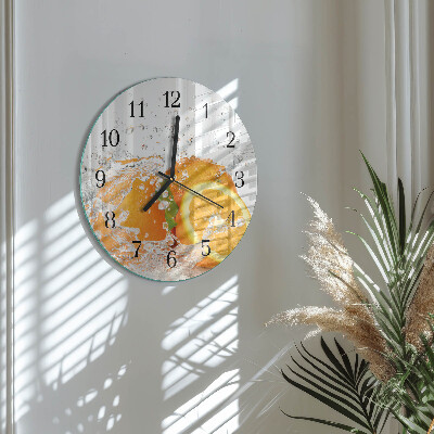 Wanduhr rund Orangen