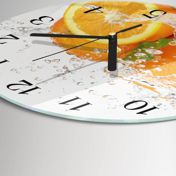 Wanduhr rund Orangen