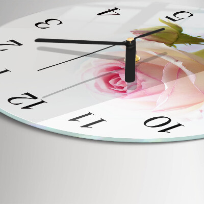 Wanduhr rund Rose