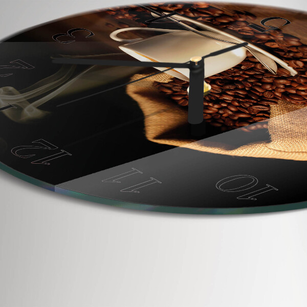 Wanduhr rund Kaffeebohnen