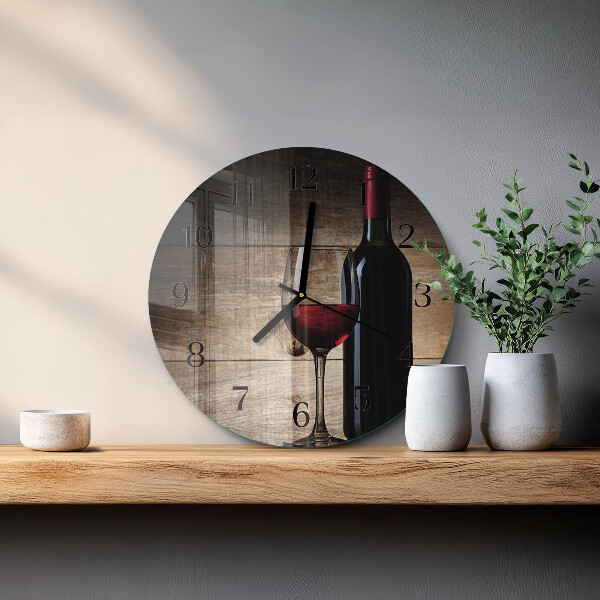 Wanduhr rund Wein