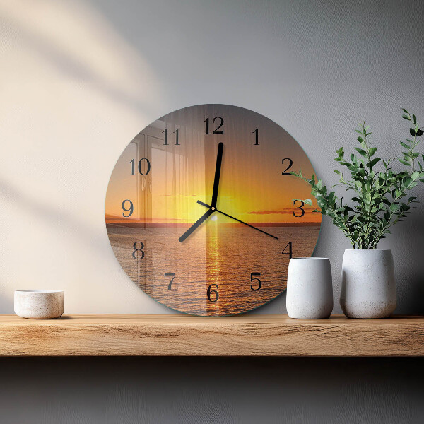 Wanduhr rund Sonnenuntergang