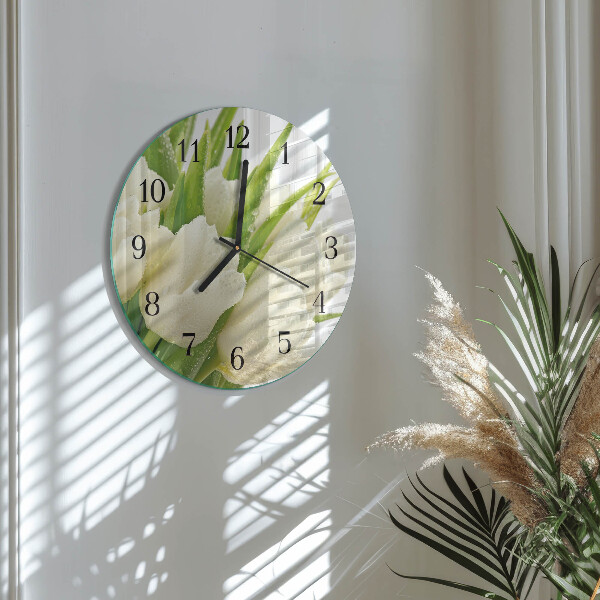 Wanduhr rund Tulpen