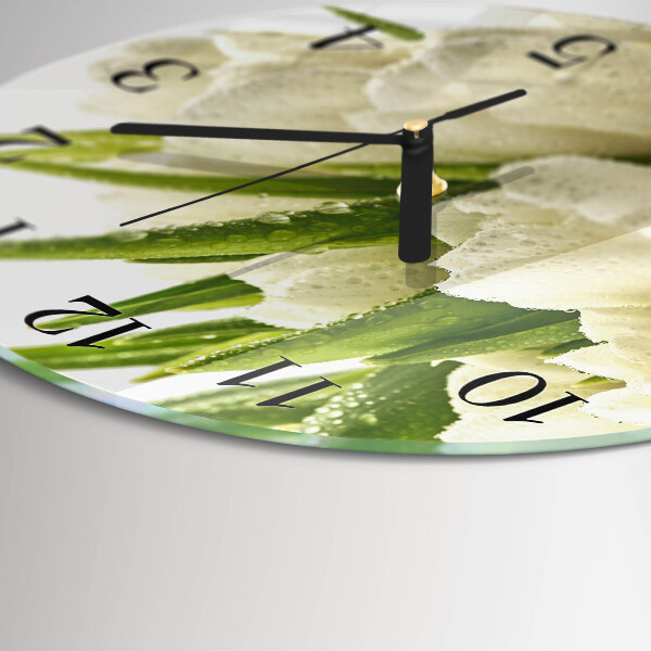 Wanduhr rund Tulpen