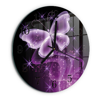 Wanduhr rund Schmetterling