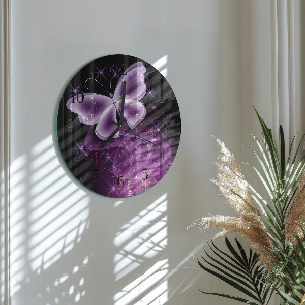 Wanduhr rund Schmetterling