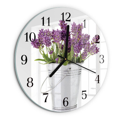 Wanduhr rund Lavendel