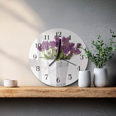 Wanduhr rund Lavendel