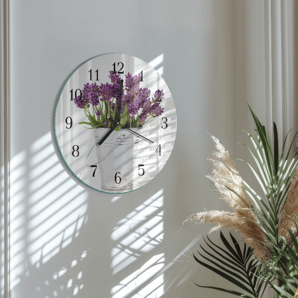 Wanduhr rund Lavendel